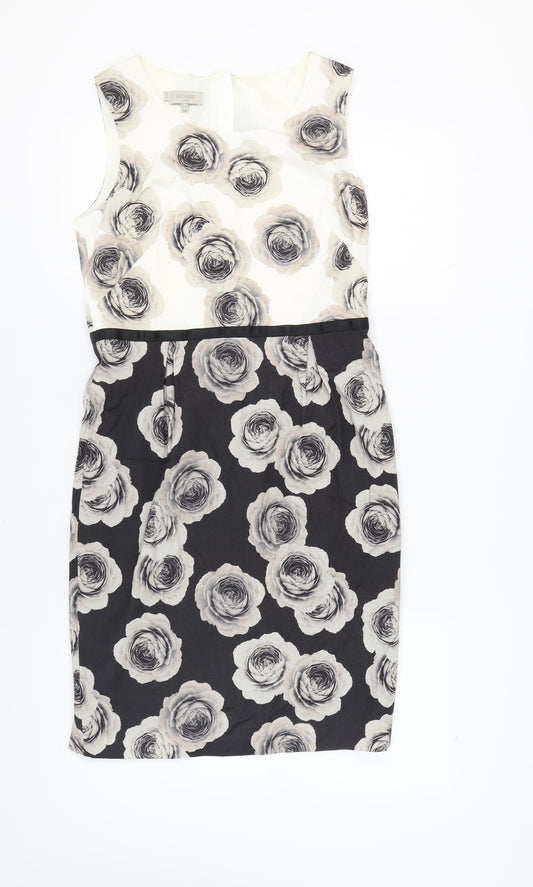 Hobbs Women's Black & White Floral Sheath Dress, Size 12