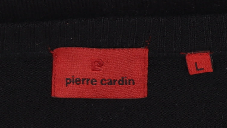 Pierre Cardin Men's Black V-Neck Pullover Jumper, Size L