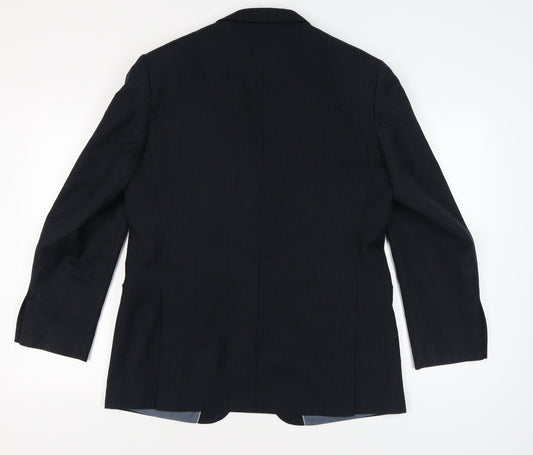 Marks and Spencer Men's Blue Striped Blazer Size 42R