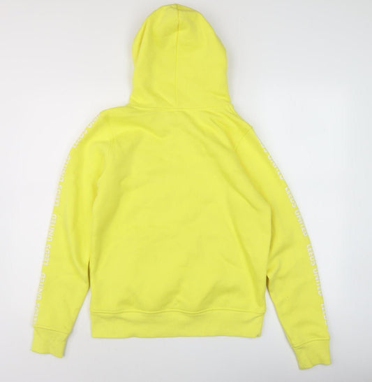 Womens UK 10 Regular Leeds United Yellow Pullover Hoodie