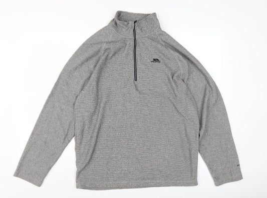 Trespass Men's Grey 1/4 Zip Sweatshirt - Large