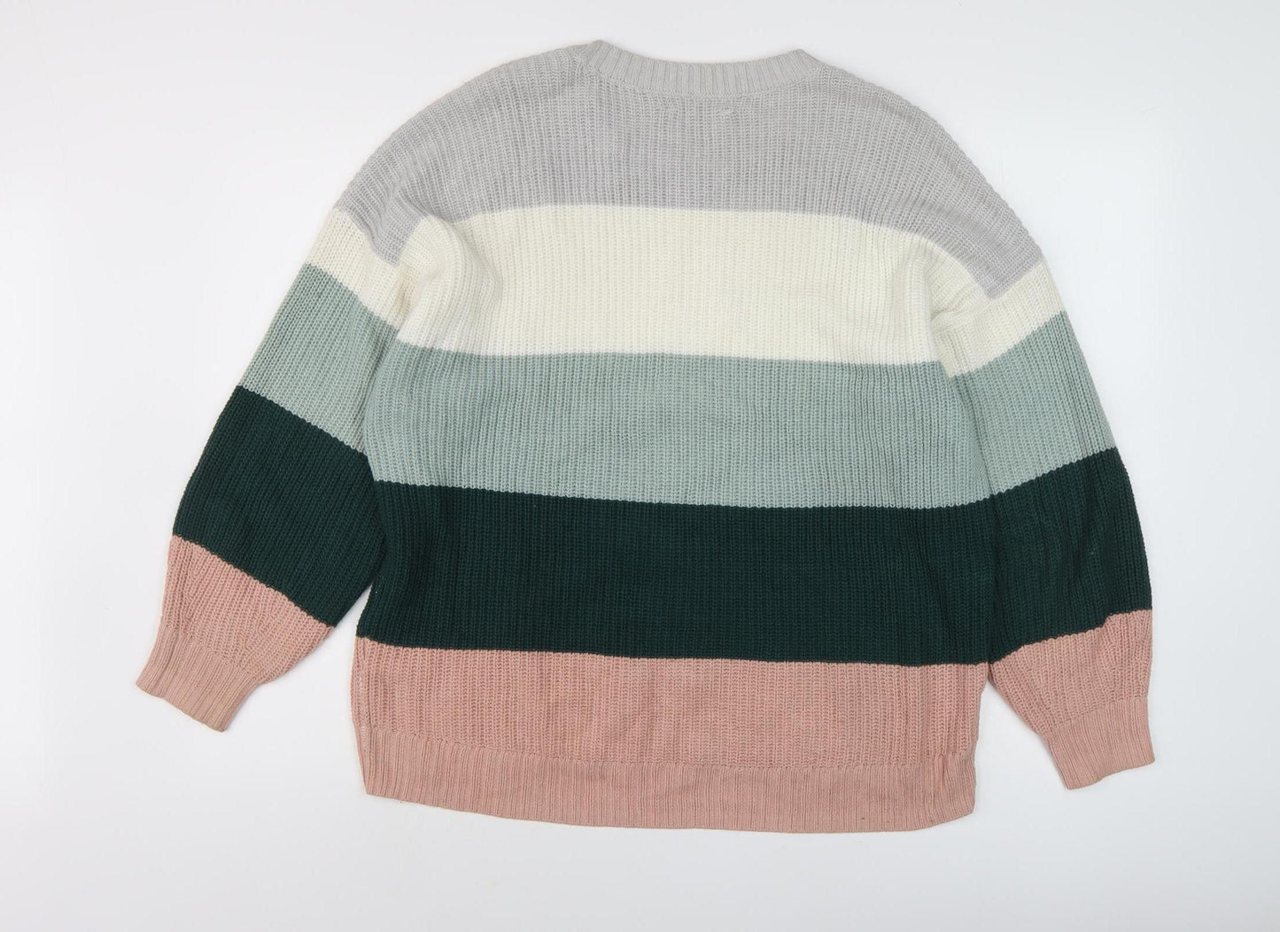 Hollister Women's Multicoloured Striped Pullover Jumper S