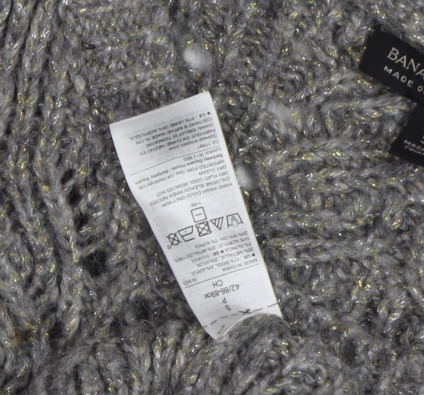 Banana Republic Grey Wool Pullover Jumper, Women S, Casual