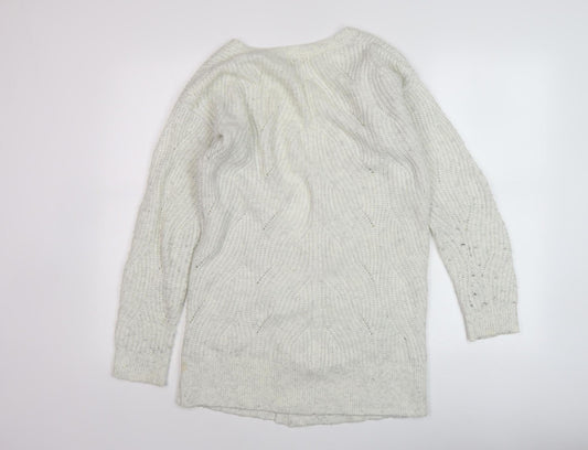Fat Face Women's Ivory Cable-Knit Cardigan Size 6
