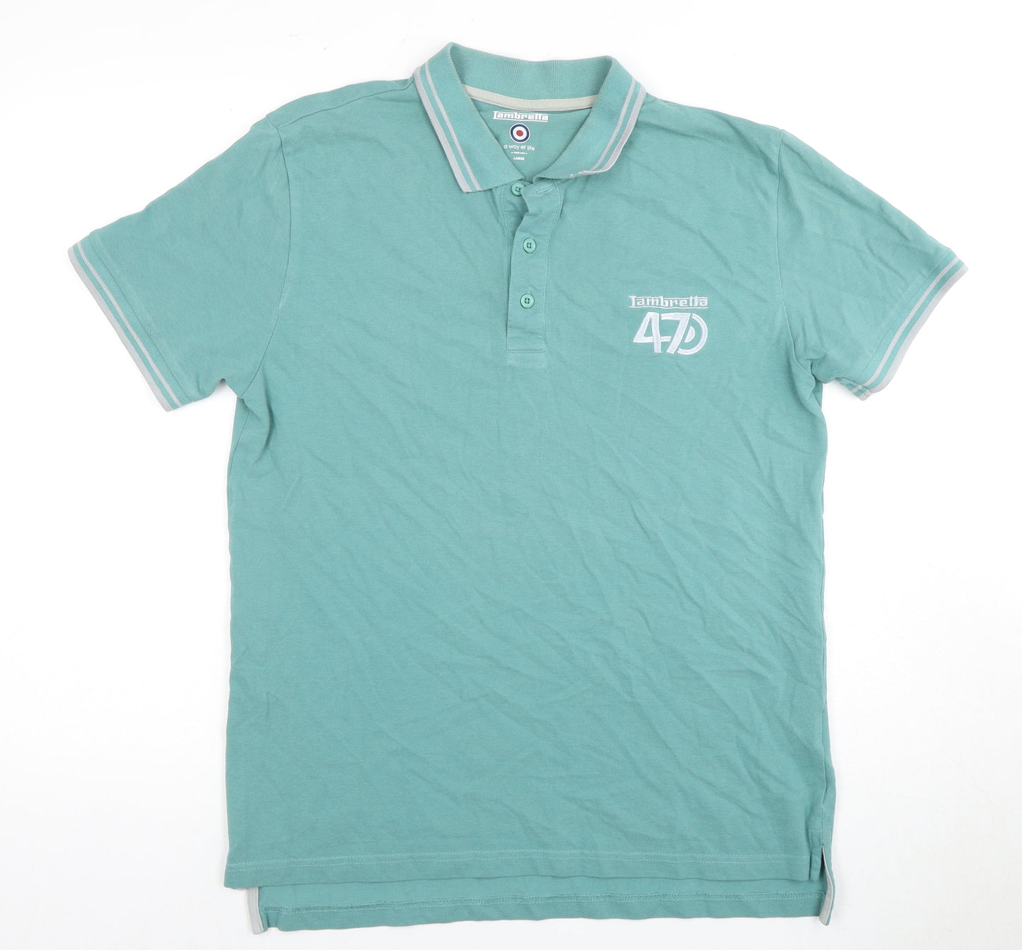 Lambretta Men's Green Polo Shirt L Short Sleeve