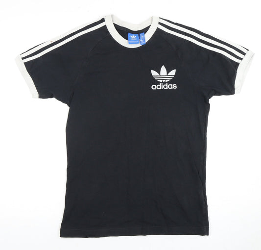 Adidas Men's Black S Cotton T-Shirt, Short Sleeve