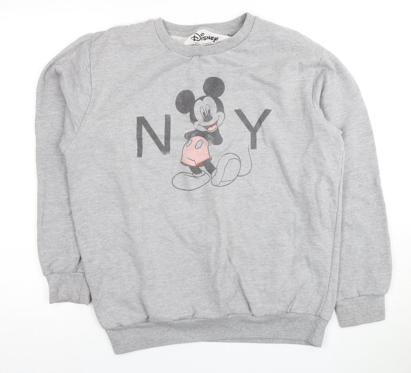 Disney Grey Mickey Mouse Unisex Sweatshirt, Size 12 UK