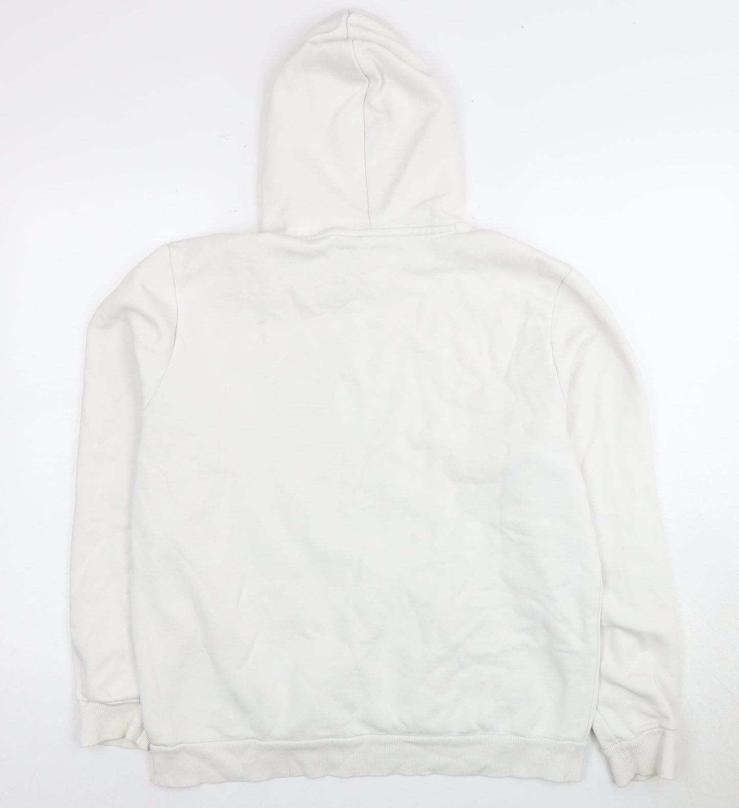 Puma Men's White Logo Pullover Hoodie L