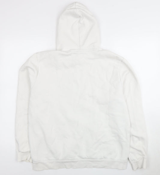 Puma Men's White Logo Pullover Hoodie L