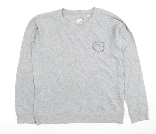 Jack Wills Grey Sweatshirt Unisex Adults UK 12 Pullover