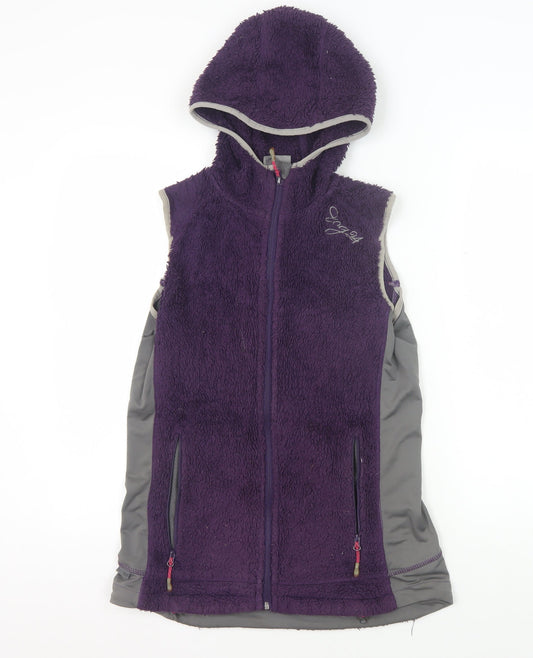 TOG24 Women's Hooded Purple Fleece Jacket Size 8-10