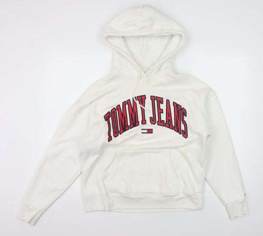 Tommy Jeans Women Ivory Hoodie Logo XS