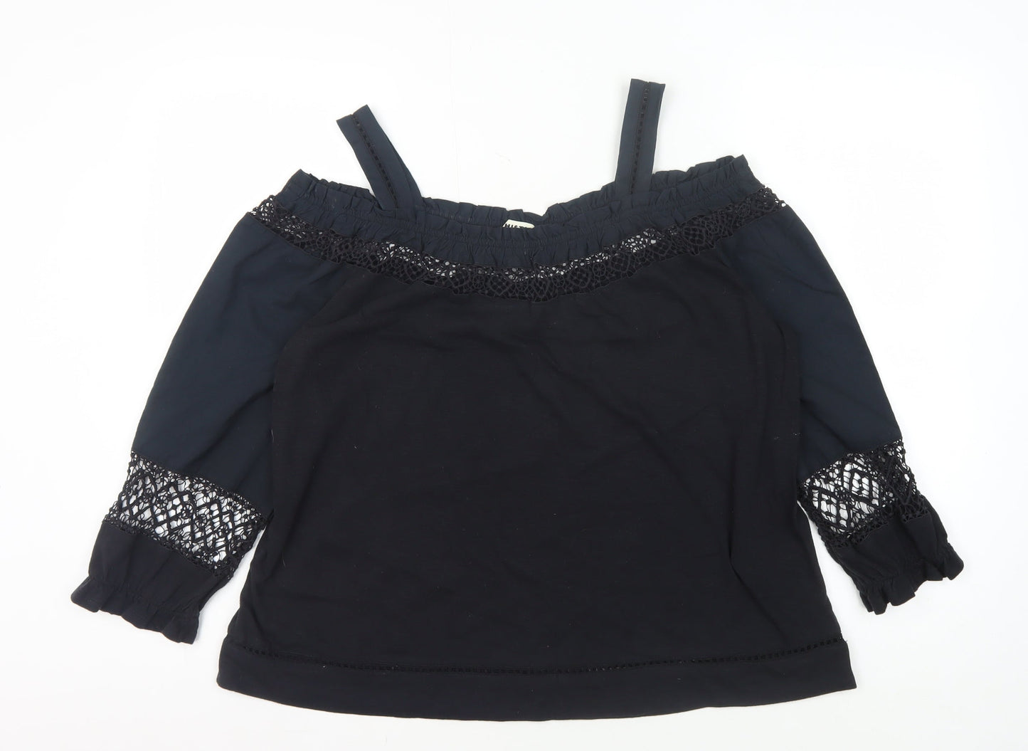 Whistles Women's Black Off the Shoulder Top, Size 10