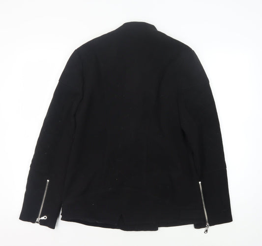 Marks and Spencer Women's Black Motorcycle Jacket, Size 10