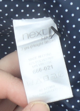 Close-up detail of Next boys’ grey waistcoat 3 years polka dot formal wear