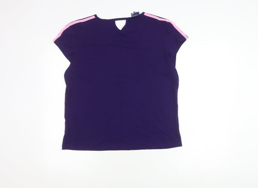 Womens UK Size 18 Lonsdale Purple Polyester Blend T-Shirt