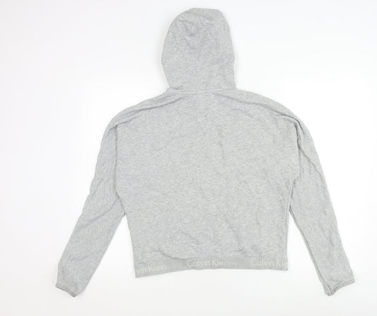 Womens UK L Relaxed Calvin Klein Grey Full Zip Hoodie