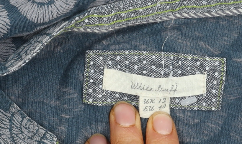 White Stuff Women's Blue Button-Up Top Size 12