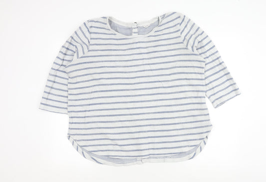 Fat Face Women's Blue White Striped Cardigan Size 18