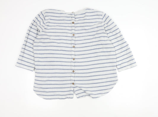 Fat Face Women's Blue White Striped Cardigan Size 18