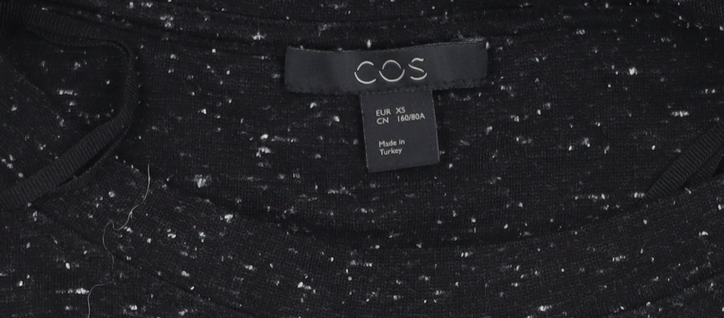 Brand and care label for COS Women Black Crew Neck Top XS
