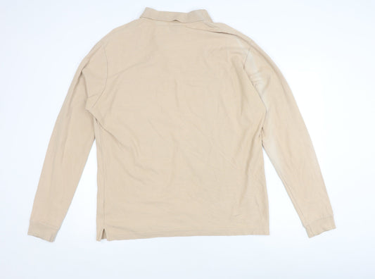 Fila Men's Beige Long Sleeve Polo Shirt XL