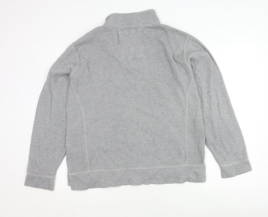 Fat Face Grey Henley Sweatshirt for Men - Medium