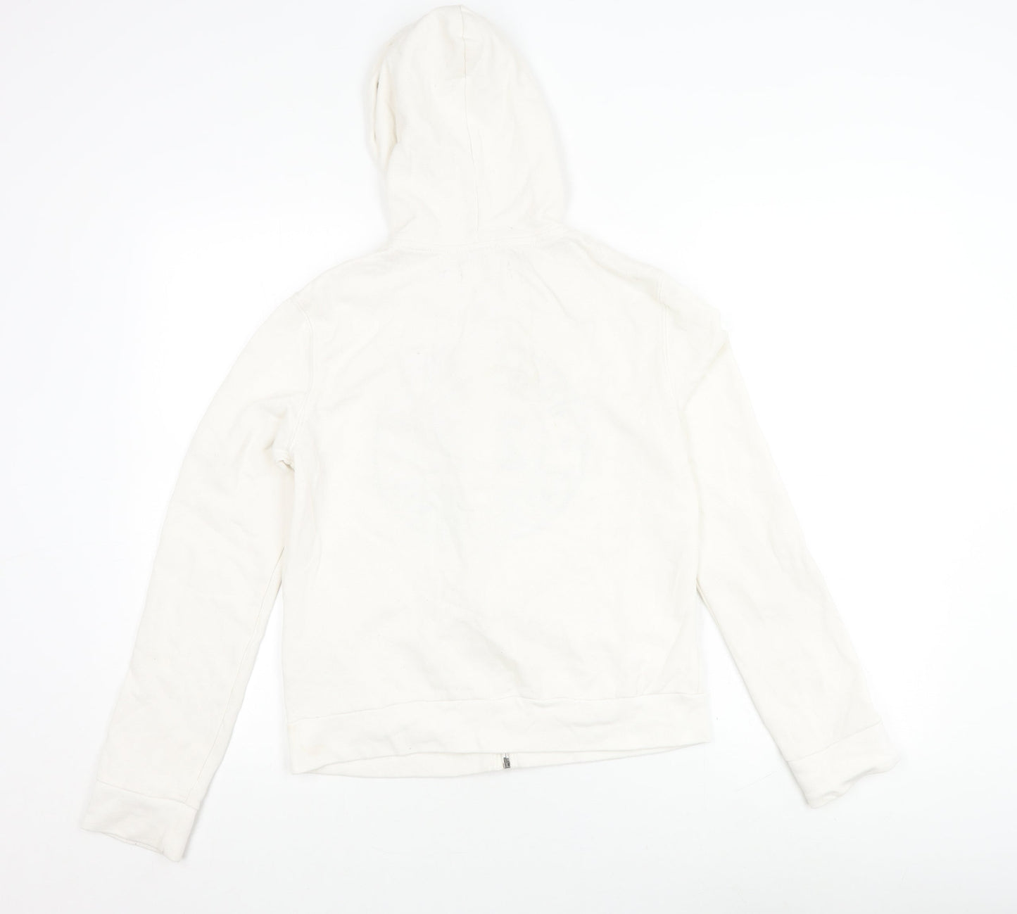 Hollister Women's White Cotton Hooded Jacket S Casual