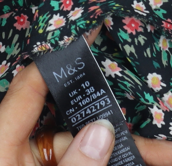 Marks and Spencer Women's Floral Blouse, UK 10, Multicoloured