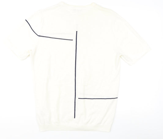 Reiss Ivory Crew Neck Short Sleeve T-Shirt M