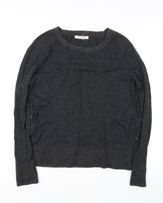 White Stuff Women's Grey Crew Neck Jumper, Size 8, Long Sleeve