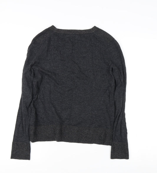 White Stuff Women's Grey Crew Neck Jumper, Size 8, Long Sleeve