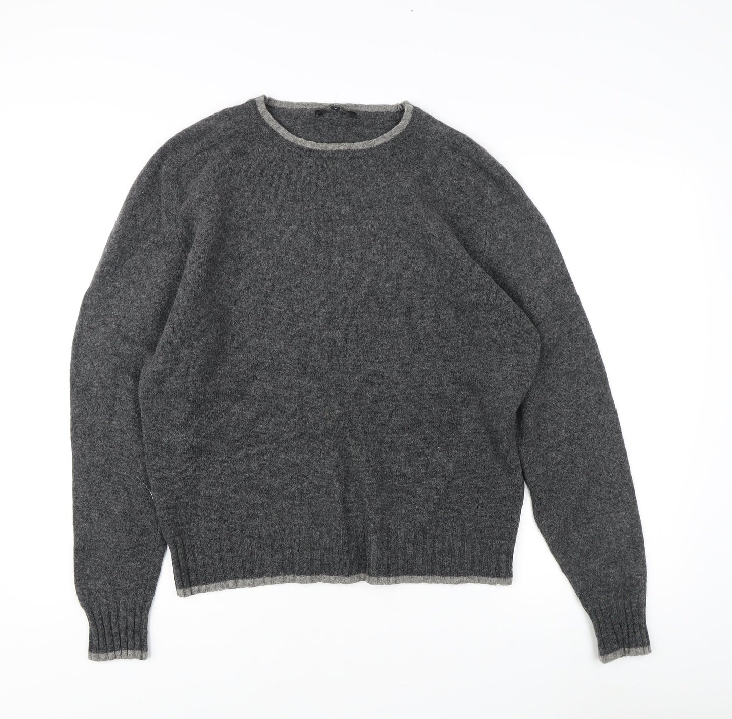 Jaeger Men's Grey Wool Pullover Jumper M