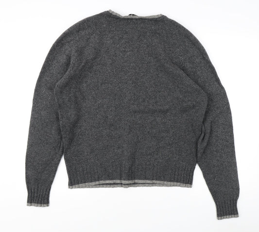 Jaeger Men's Grey Wool Pullover Jumper M