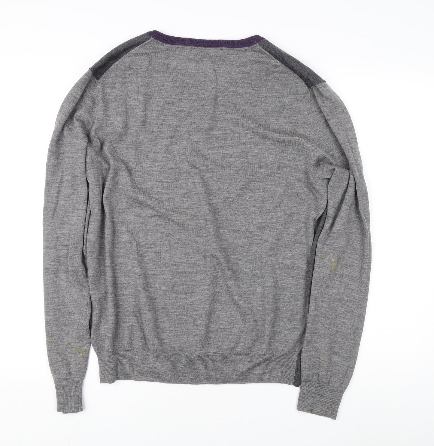 DKNY Men's Grey V-Neck Pullover Jumper, Size L