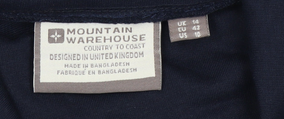 Mountain Warehouse Women's Blue High Neck Knit Top Size 14