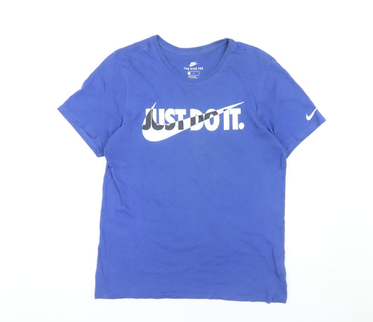 Nike Men's Blue Athletic Fit Graphic T-Shirt M