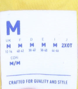Reebok Women's Yellow T-Shirt, M, Mock Neck, Relaxed Fit