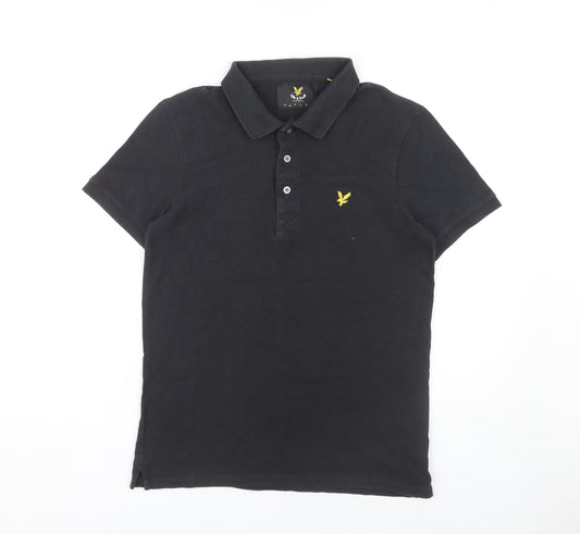 Lyle & Scott Men's Black Polo Shirt, Size S, Logo Accent