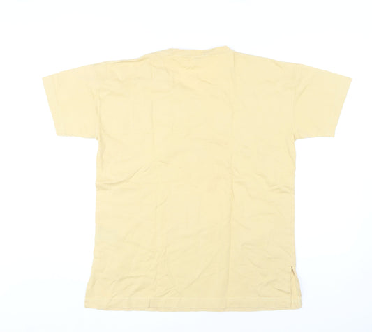Womens UK Size 14 Racing Green Beige 100% Cotton T-Shirt