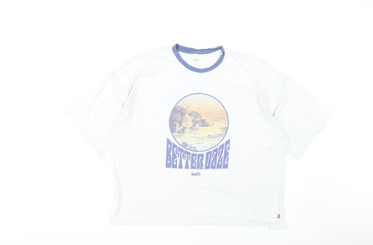 Levi's White Unisex Ringer T-Shirt Art Print Large