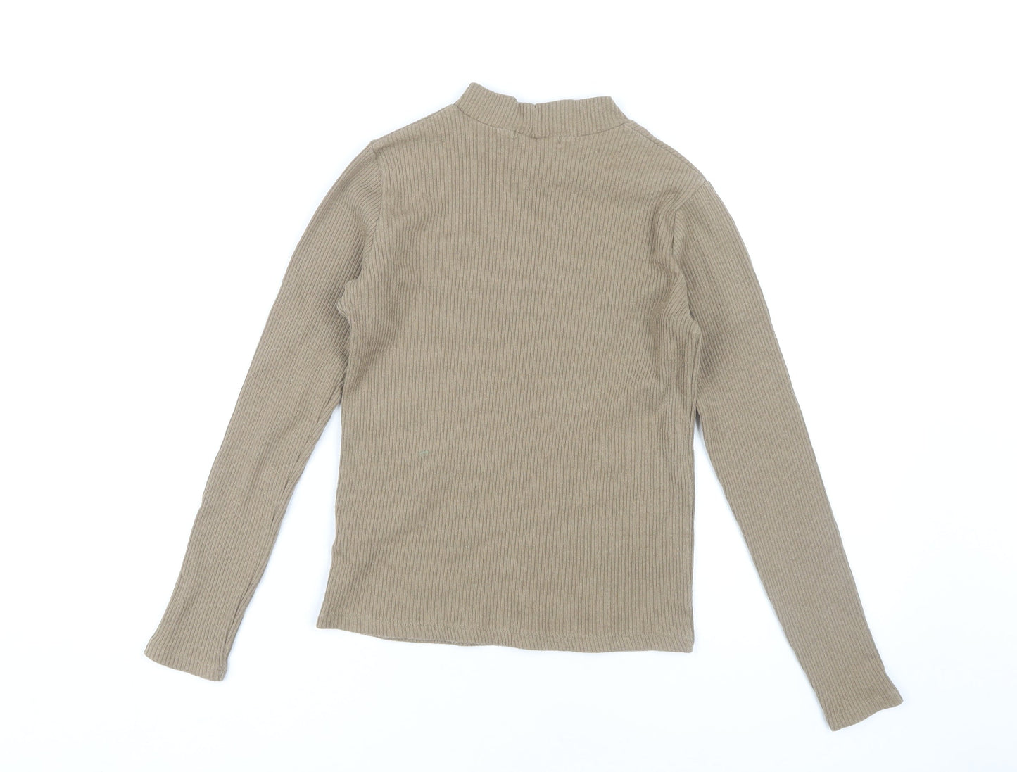 Pull & Bear Beige High Neck Knit Top, Women M