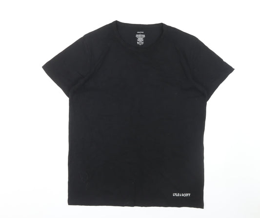 Lyle & Scott Men's Black Cotton T-Shirt, Size L