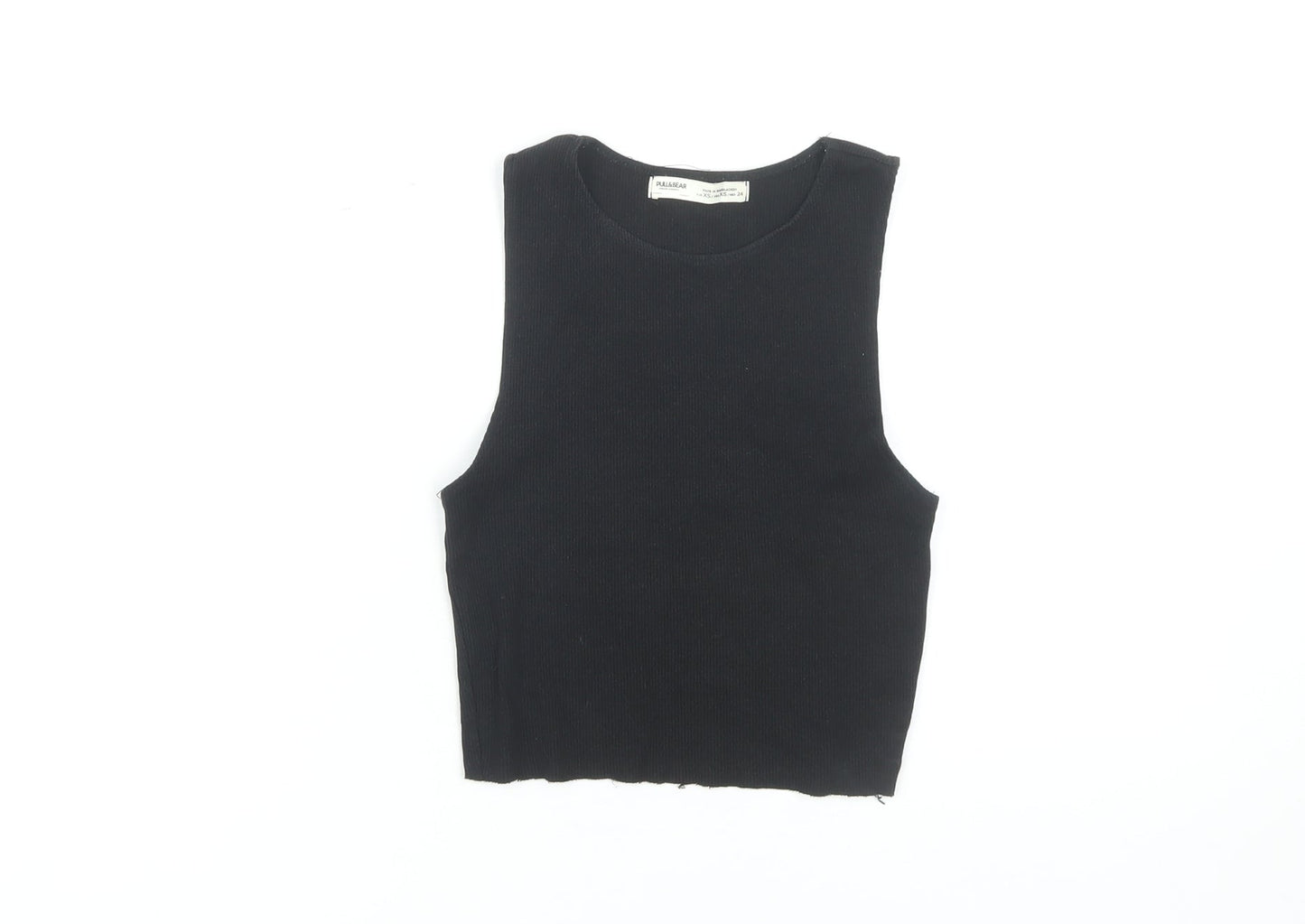 Pull&Bear Women's Black XS Basic Tank Top