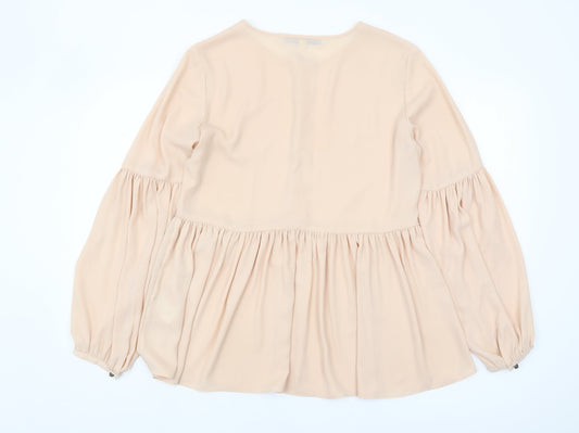 Banana Republic Women's Beige Blouse M, Button Accents, Woven