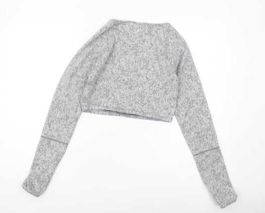 Gymshark Women's Grey Cropped Long Sleeve Top - M