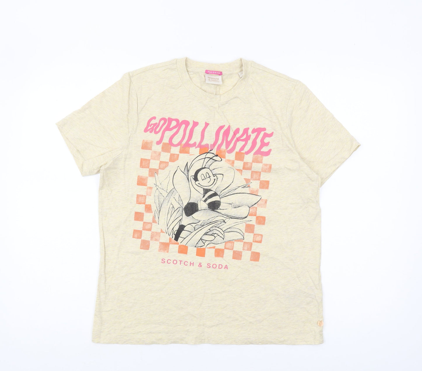 Scotch & Soda Beige Graphic T-Shirt S - Casual & Stylish