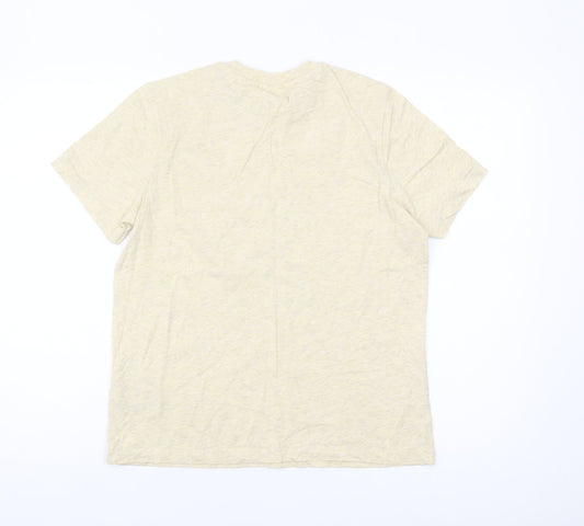 Unisex Adultss UK Size S Scotch & Soda Beige 100% Cotton T-Shirt