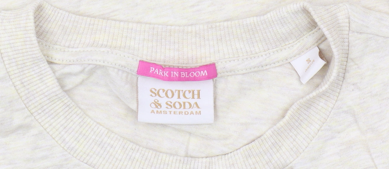 Scotch & Soda Beige Graphic T-Shirt S - Casual & Stylish