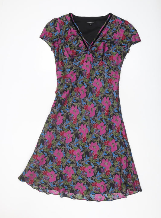 Laura Ashley Women's Floral Silk Dress UK 12